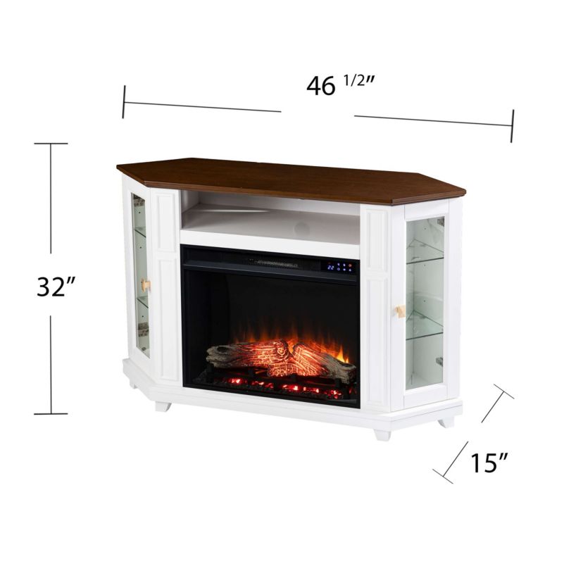 Dilvon Touch Screen Electric Media Fireplace w/ Storage
