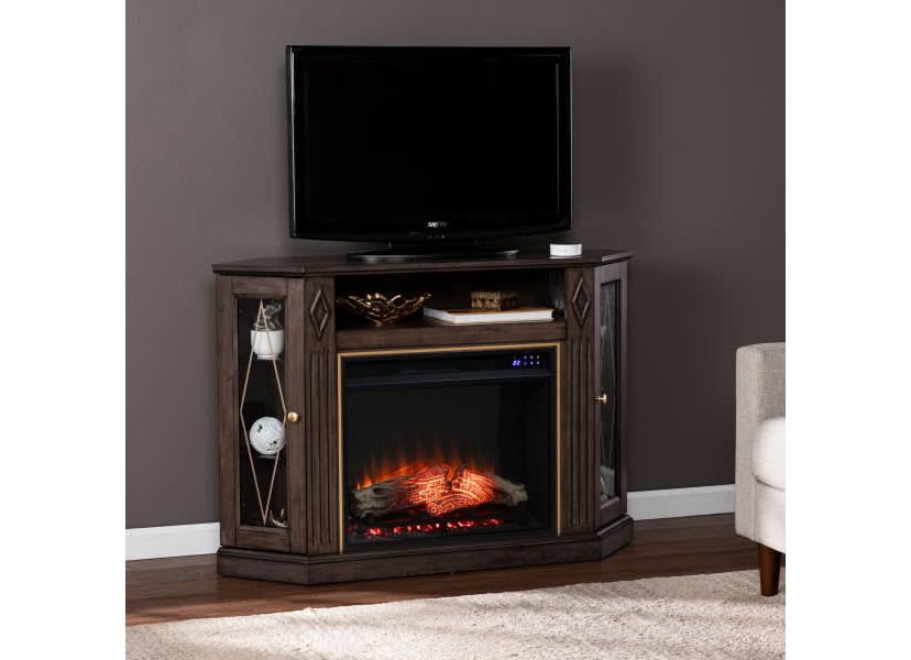 Austindale Touch Screen Electric Fireplace w/ Media Storage