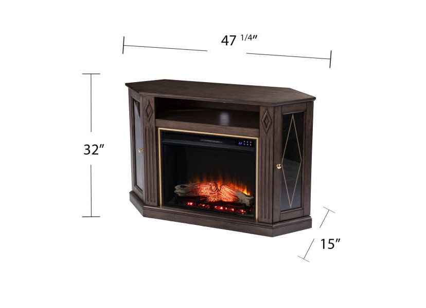 Austindale Touch Screen Electric Fireplace w/ Media Storage