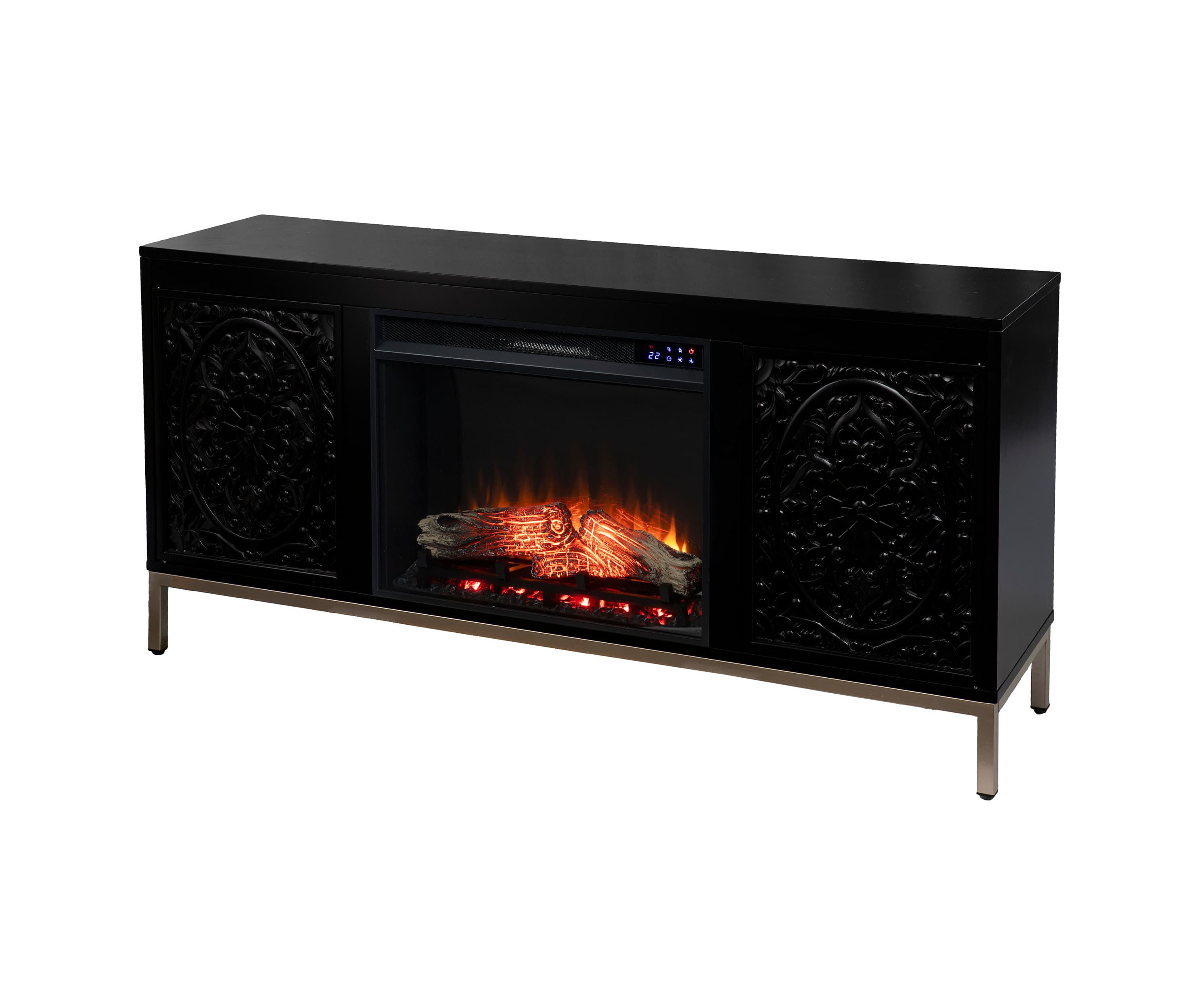 Winsterly Touch Screen Electric Fireplace w/ Media Storage