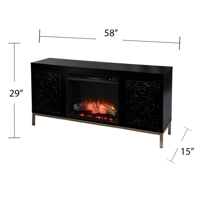 Winsterly Touch Screen Electric Fireplace w/ Media Storage