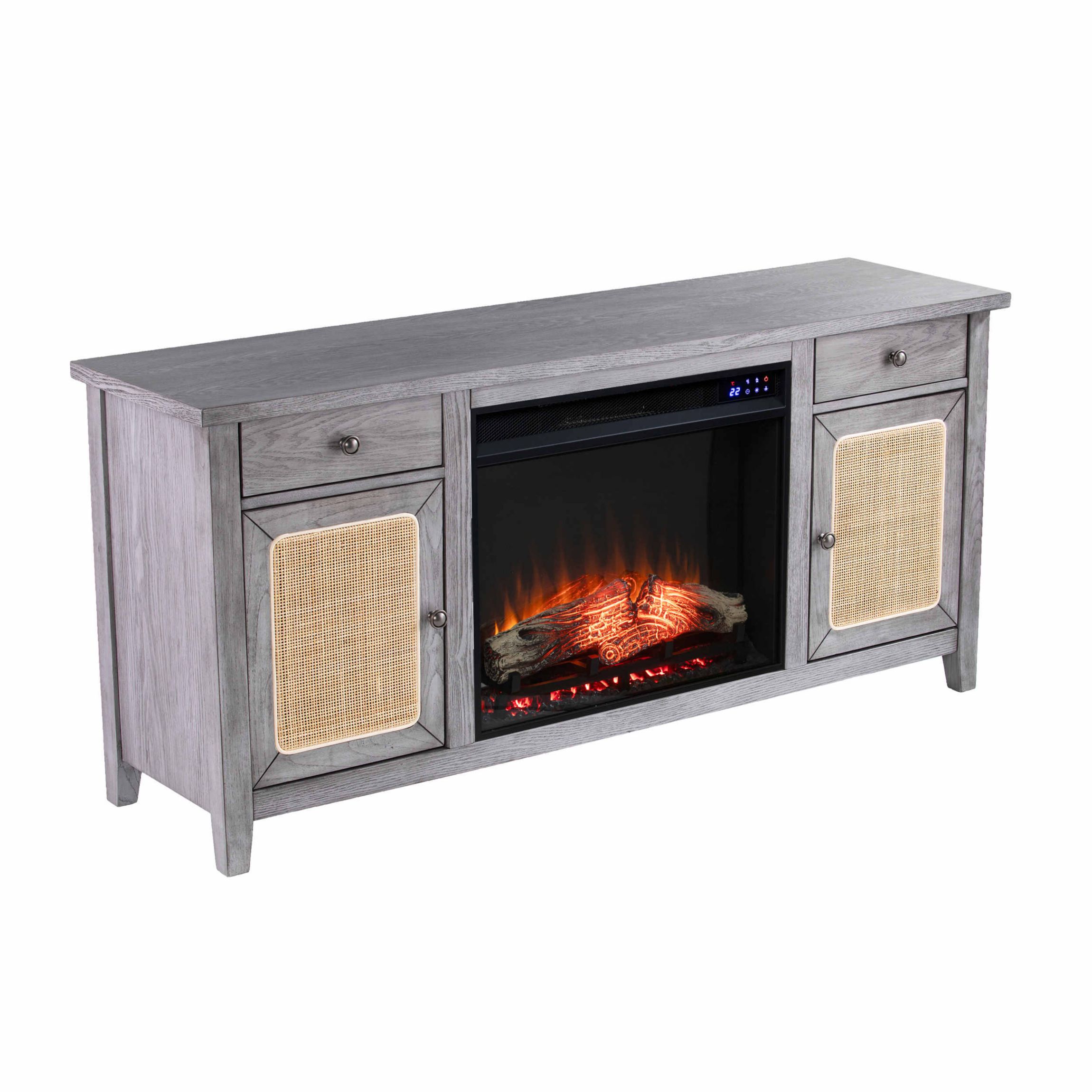 Edderton Touch Screen Electric Fireplace w/ Media Storage