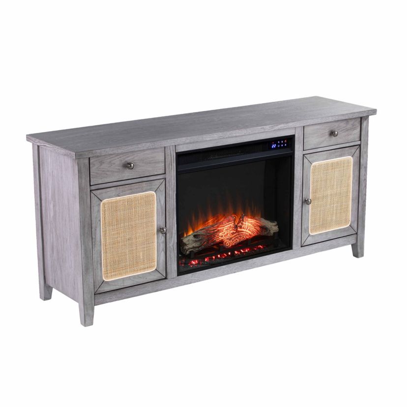 Edderton Touch Screen Electric Fireplace w/ Media Storage