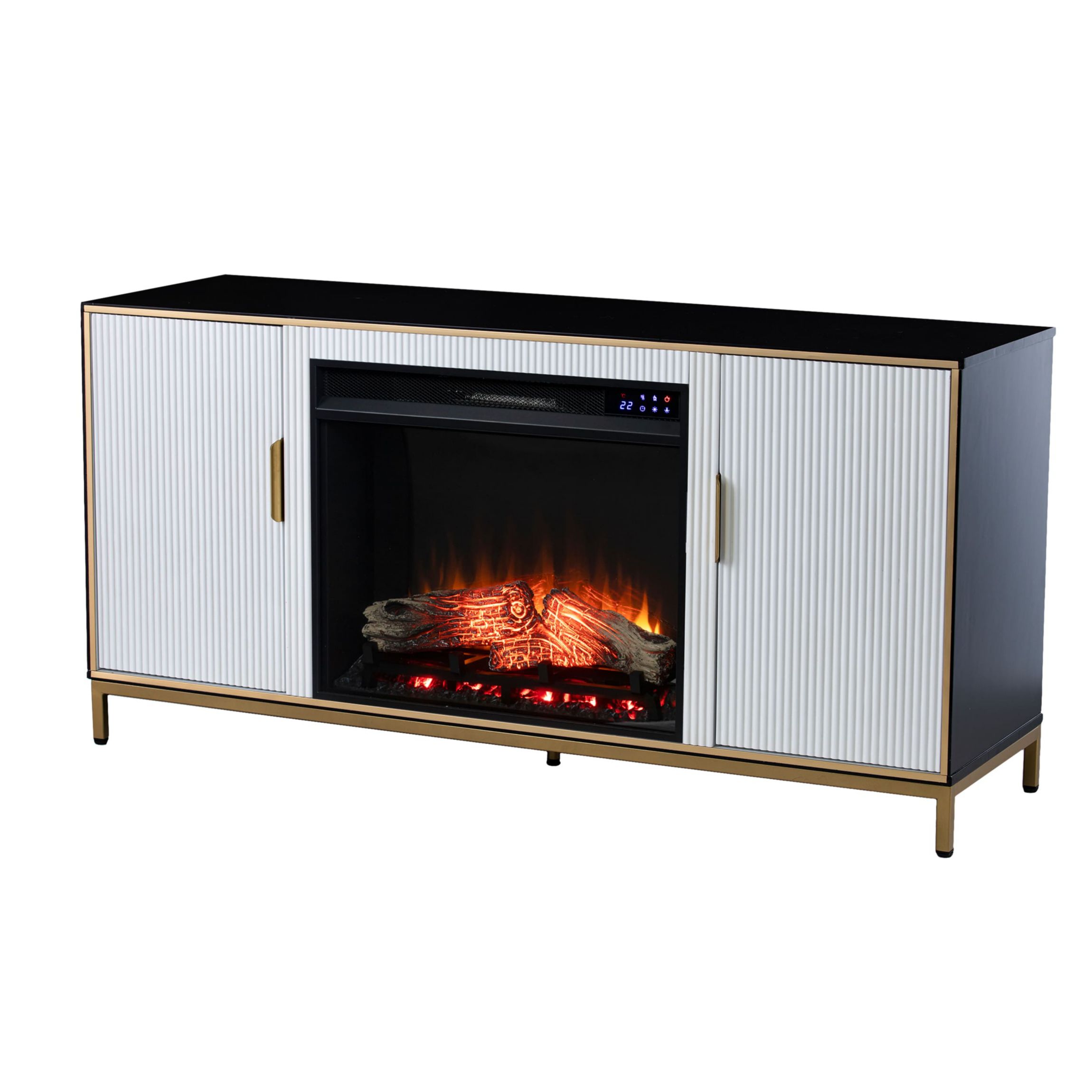 Daltaire Touch Screen Electric Fireplace w/ Media Storage