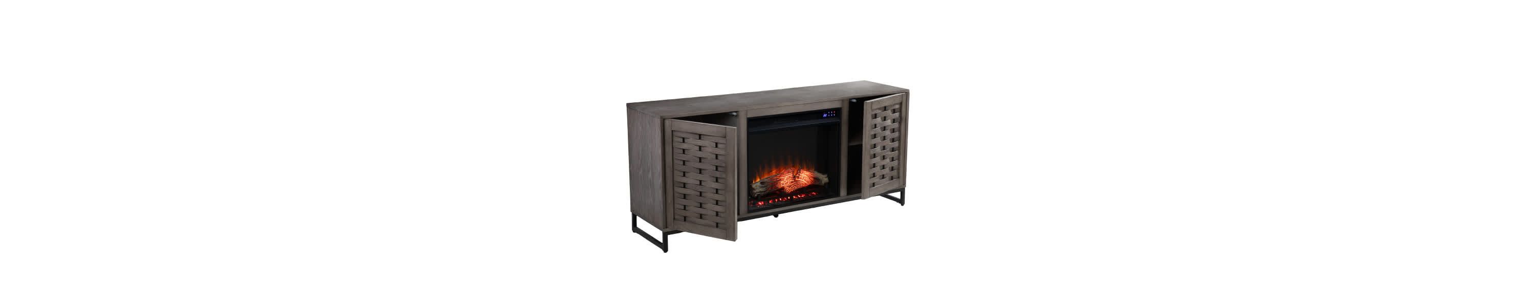 Akehurst Touch Screen Electric Fireplace with Media Storage