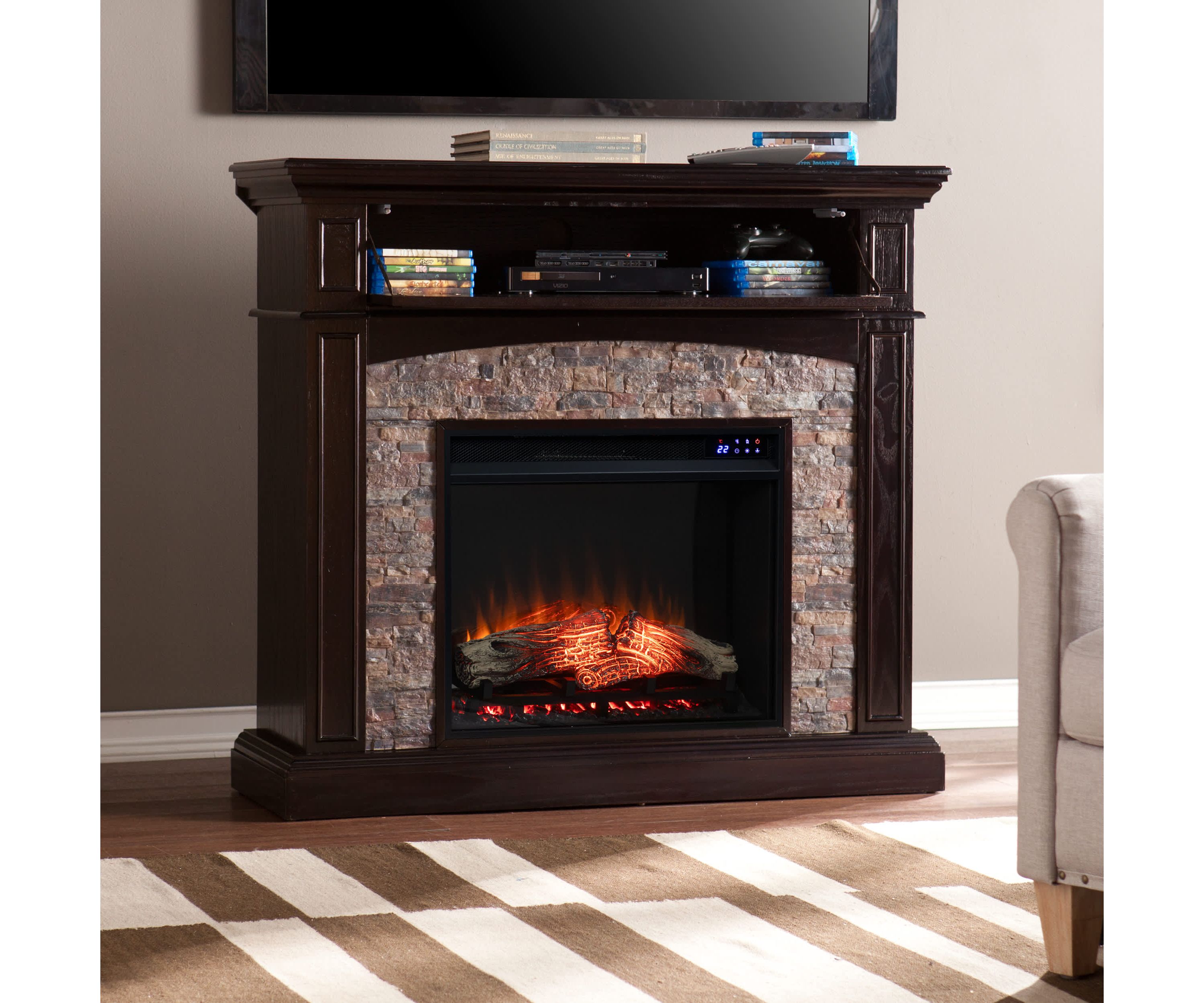 Grantham Convertible Touch Screen Electric Fireplace