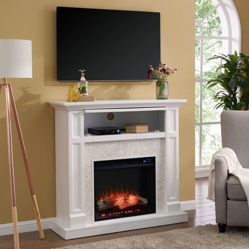 Nobleman Tiled Touch Screen Electric Media Fireplace