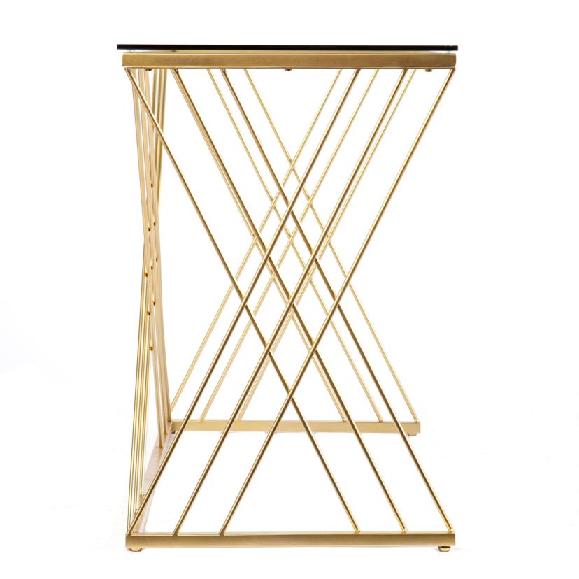 Dezby Modern Glass-Top Desk