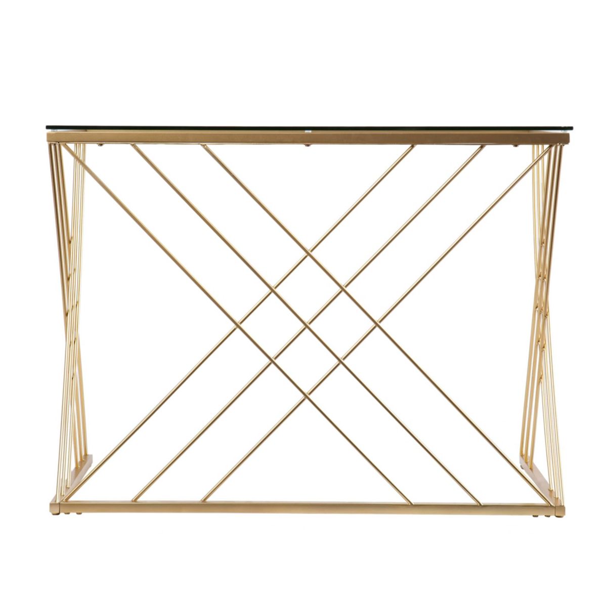 Dezby Modern Glass-Top Desk