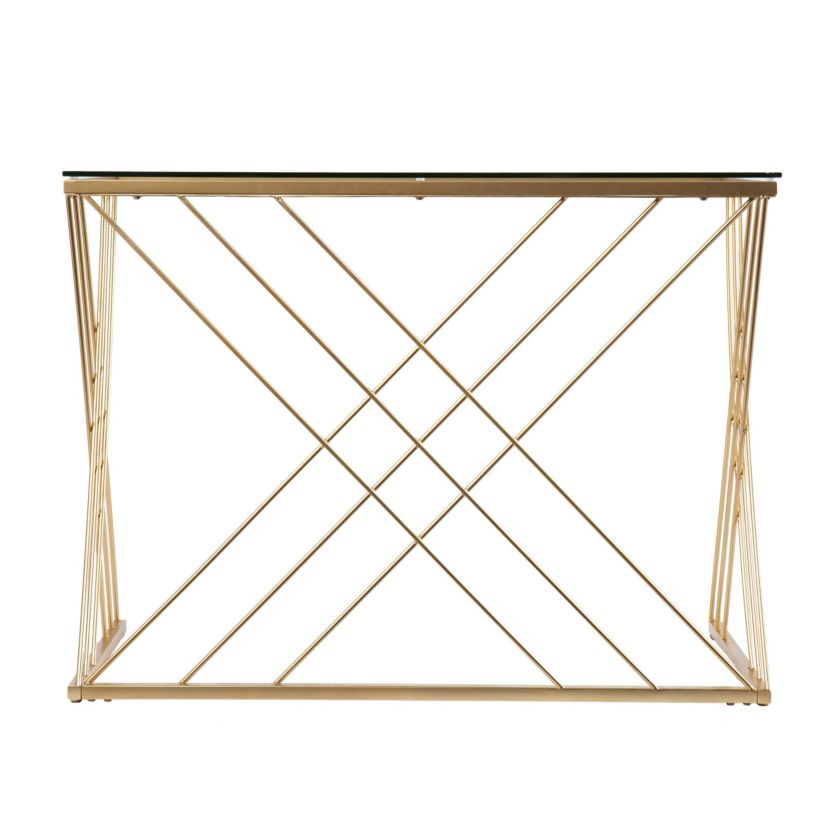 Dezby Modern Glass-Top Desk