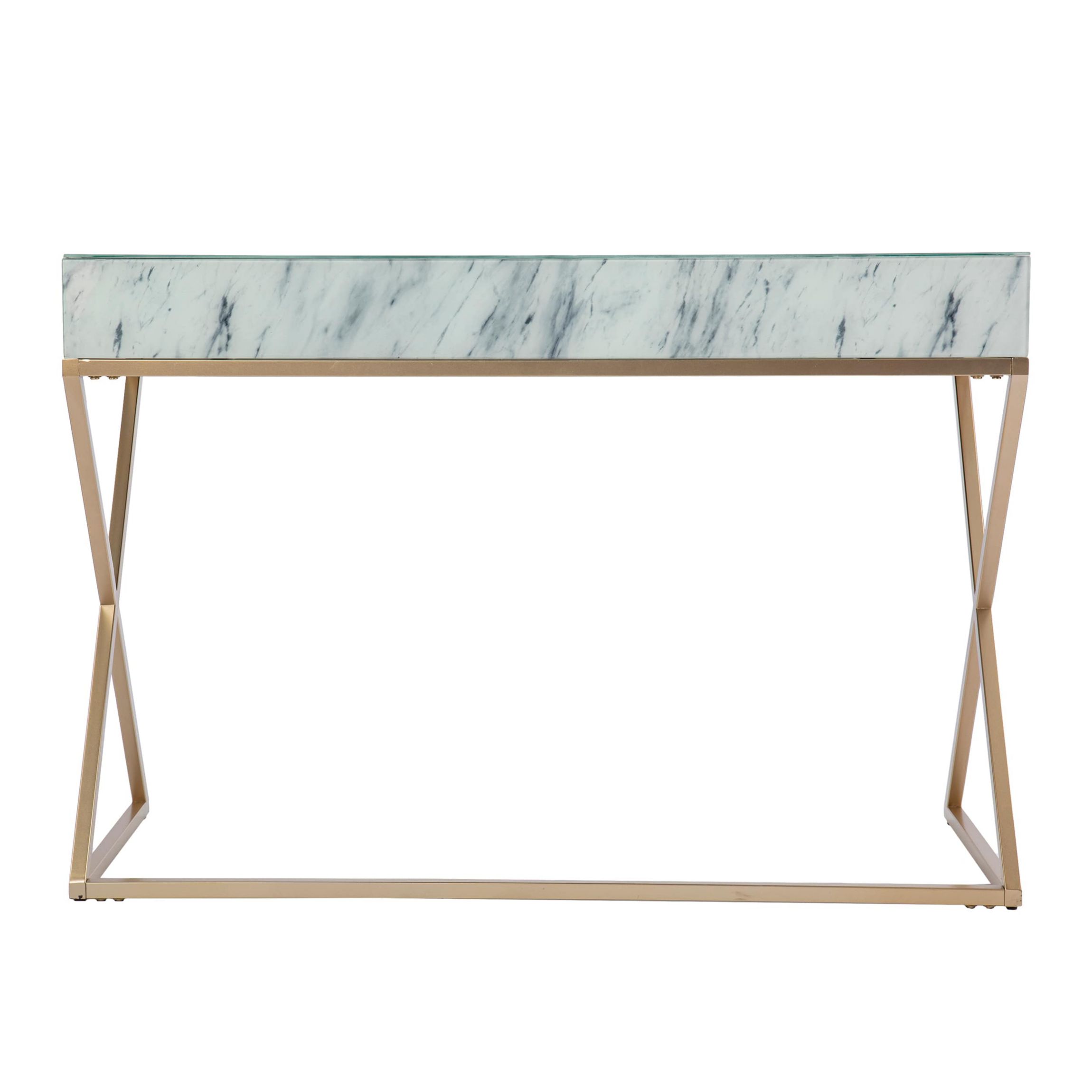 Kamblemore Faux Marble Writing Desk w/ Storage