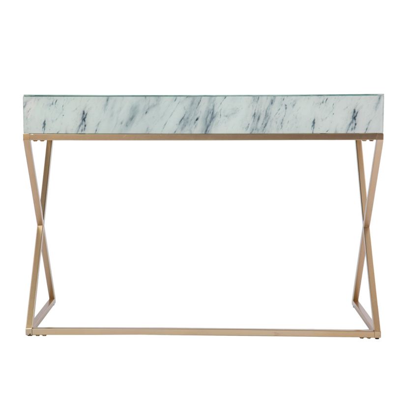 Kamblemore Faux Marble Writing Desk w/ Storage
