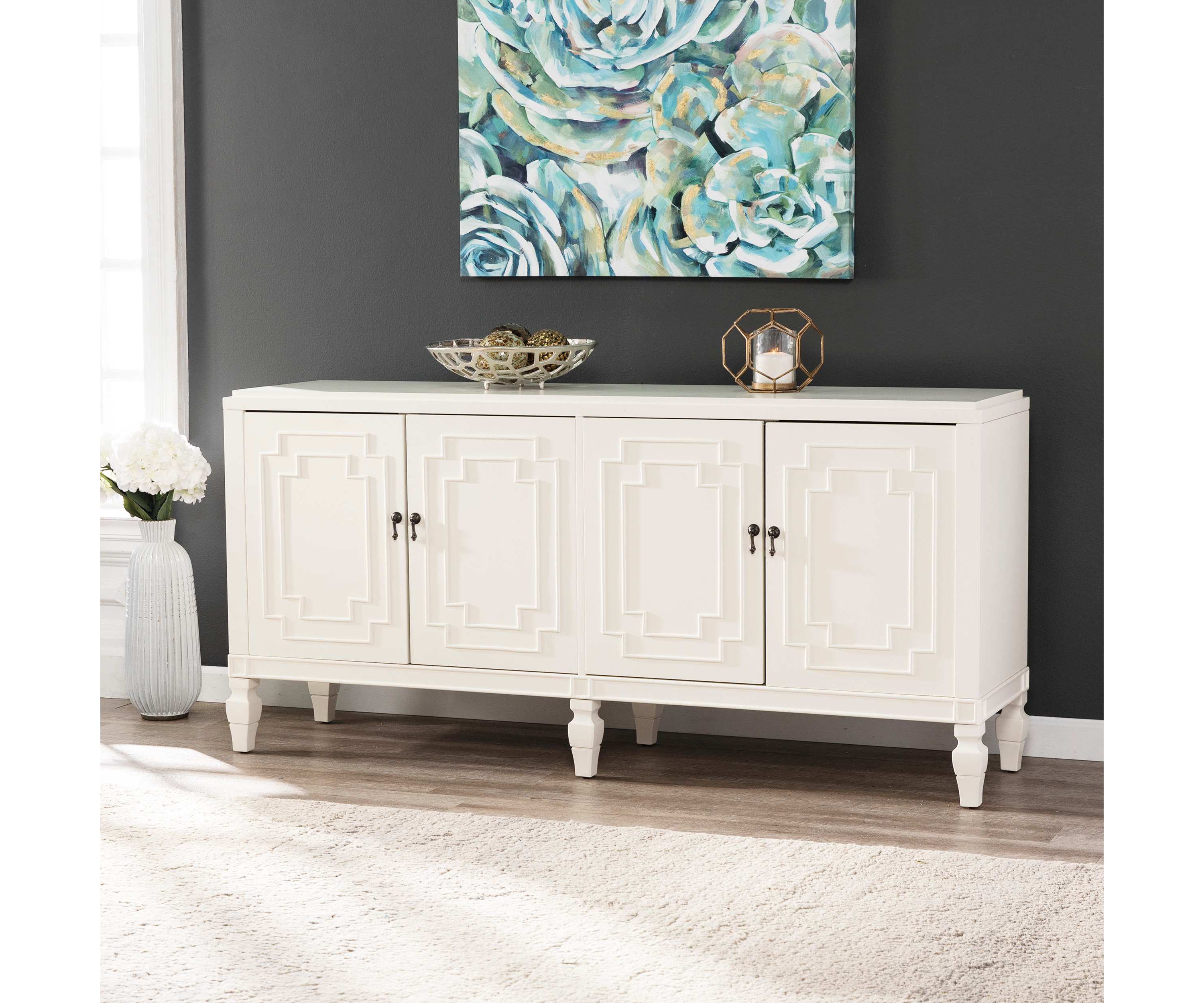 Tropman Antique White Low-Profile Accent Cabinet