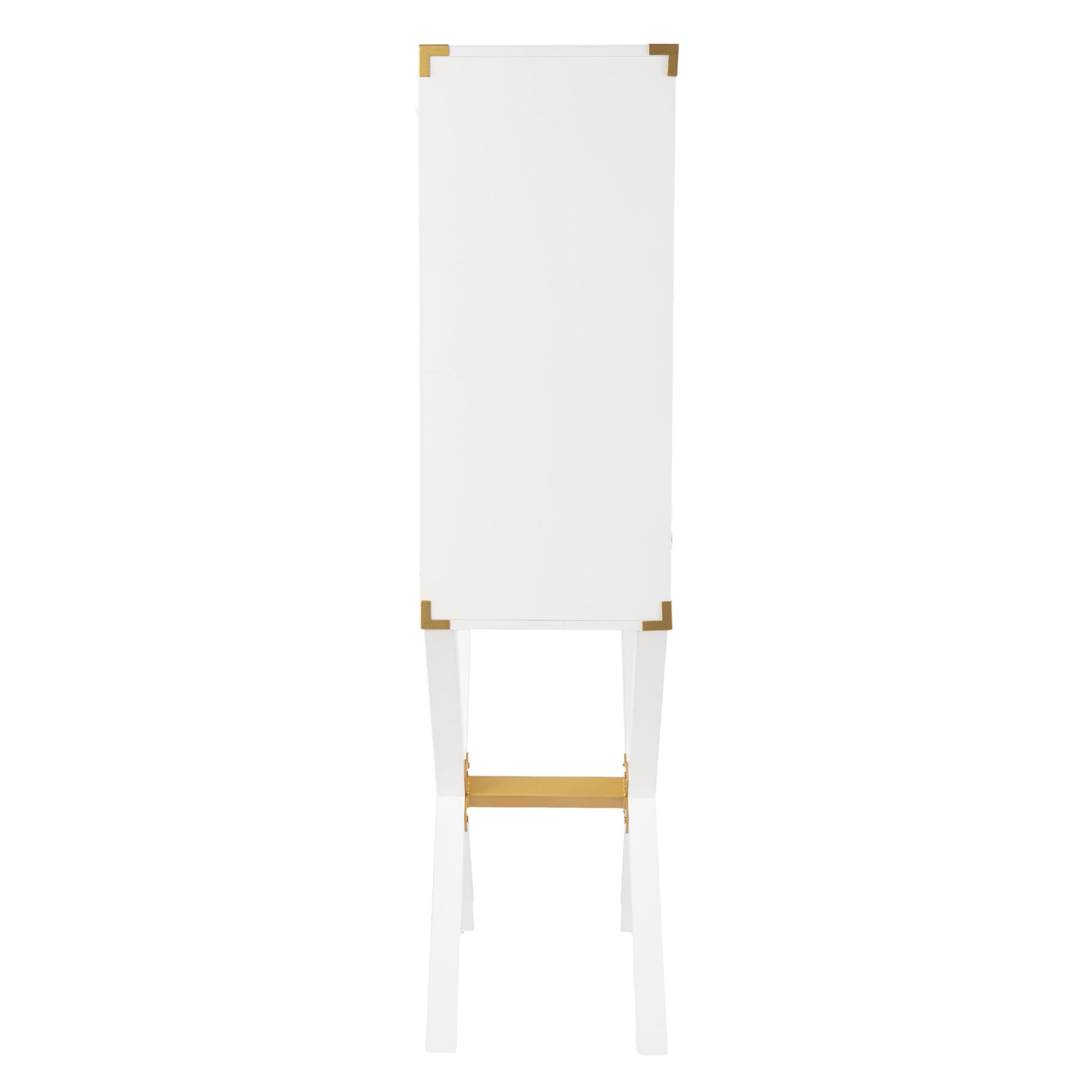 Campaign Tall Bar Cabinet w/ Storage
