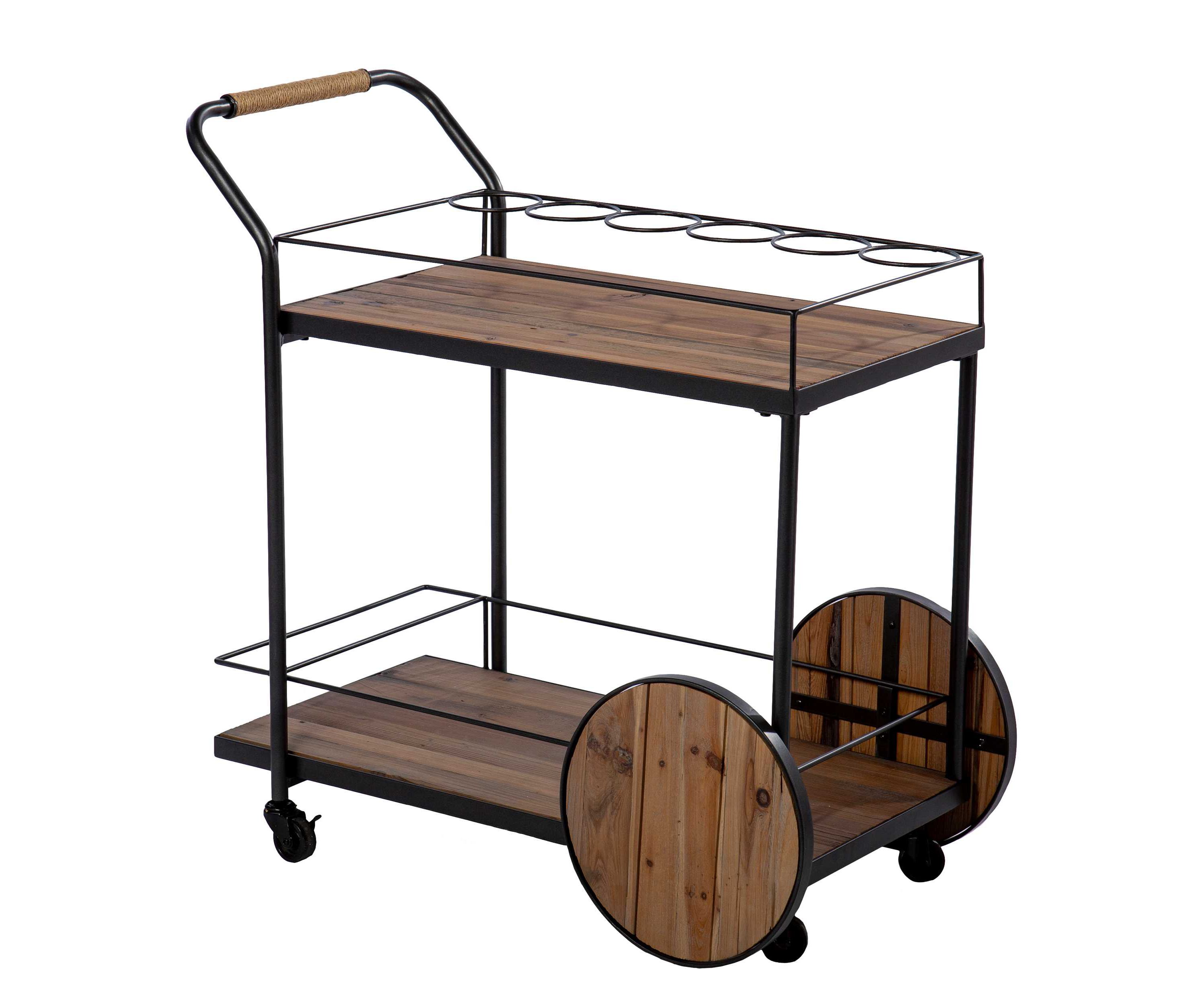 Pemton Reclaimed Wood Bar Cart
