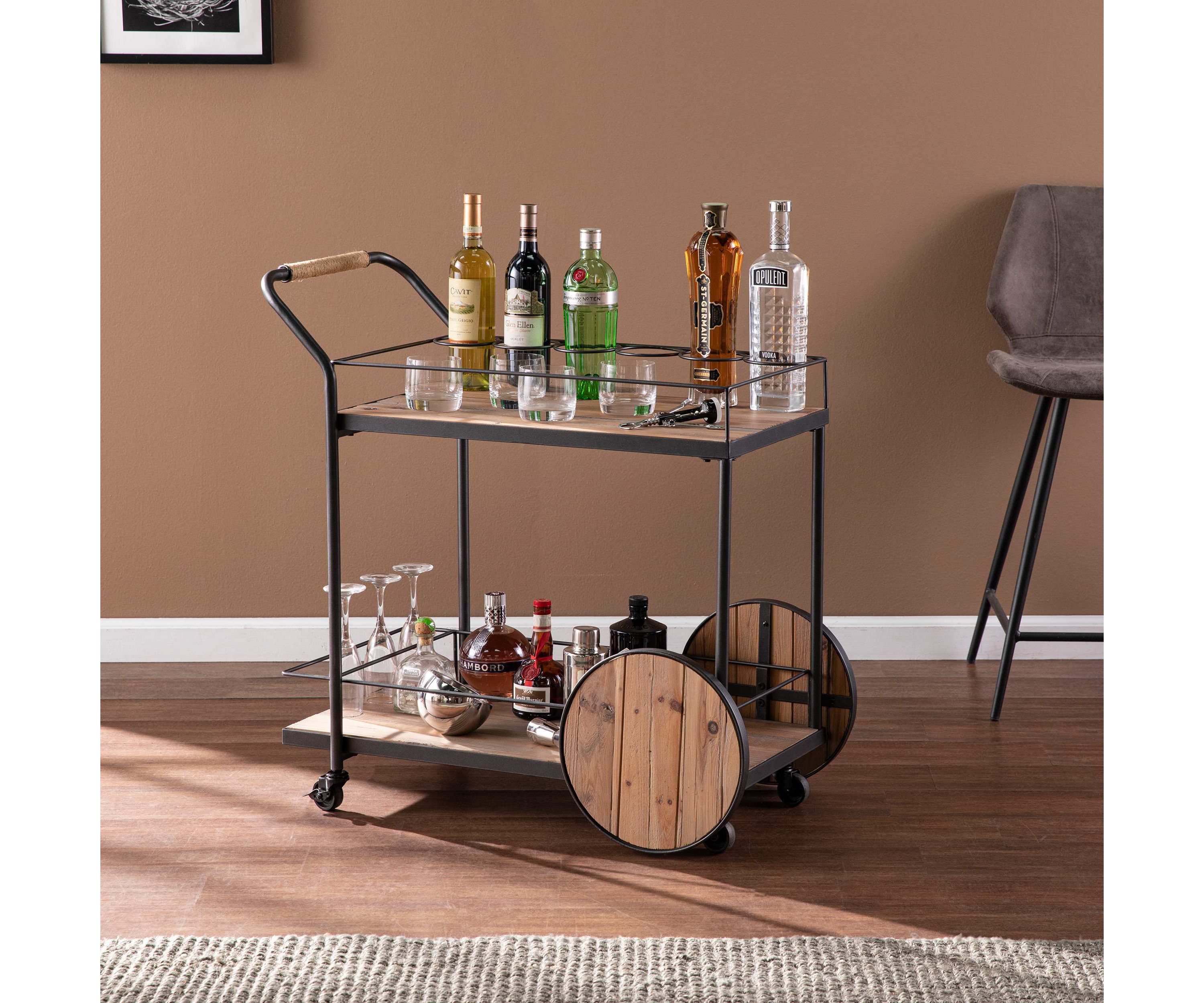 Pemton Reclaimed Wood Bar Cart