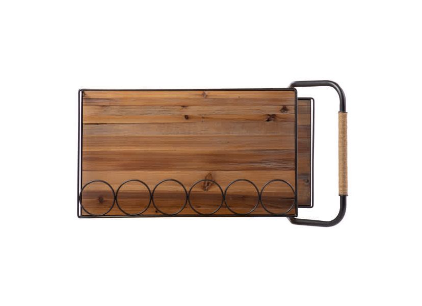 Pemton Reclaimed Wood Bar Cart