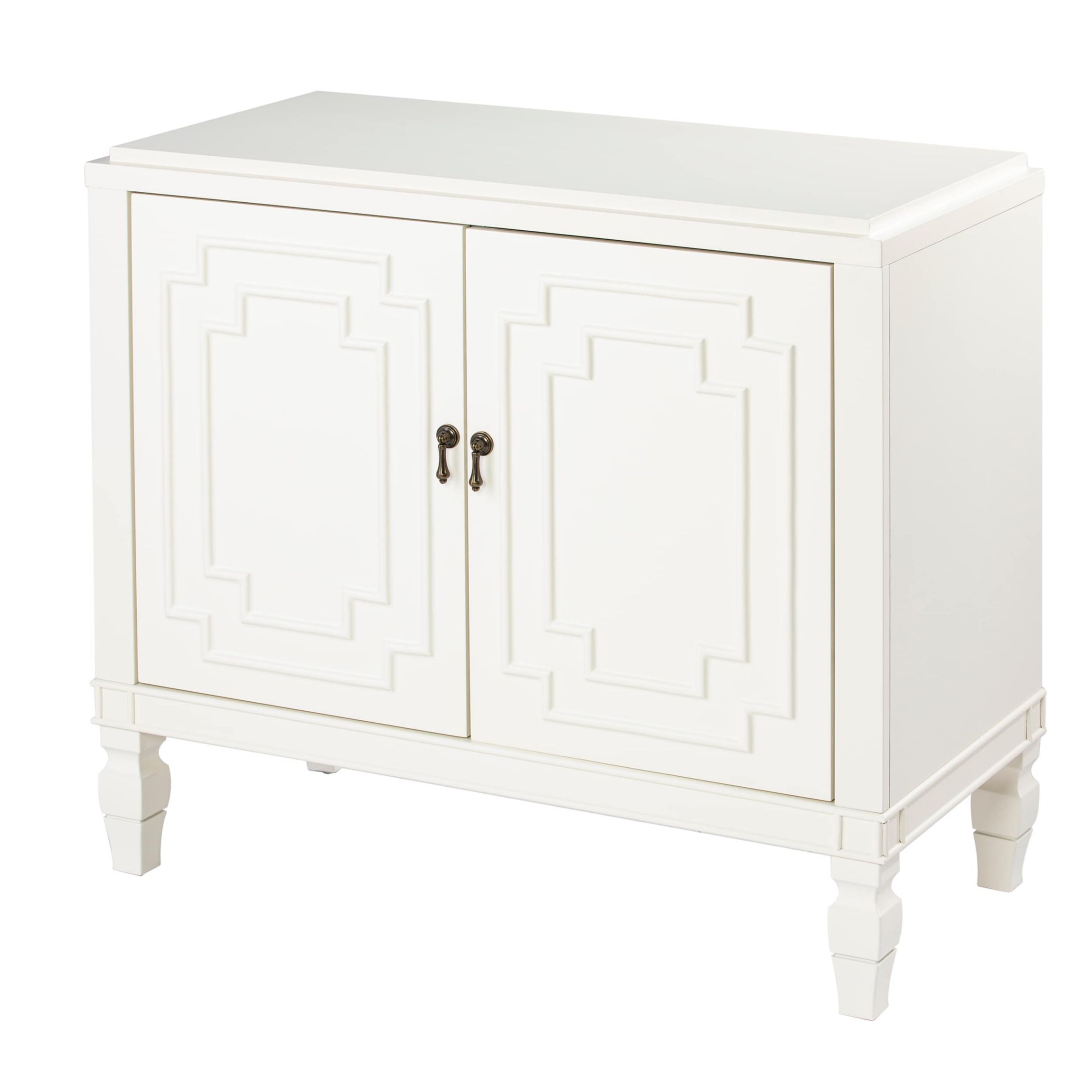 Tropman Antique White Double-Door Accent Cabinet