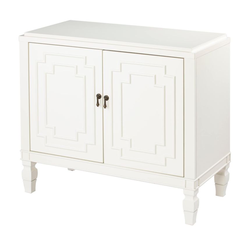 Tropman Antique White Double-Door Accent Cabinet