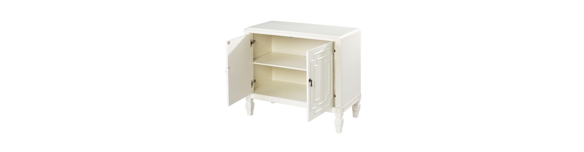 Tropman Antique White Double-Door Accent Cabinet