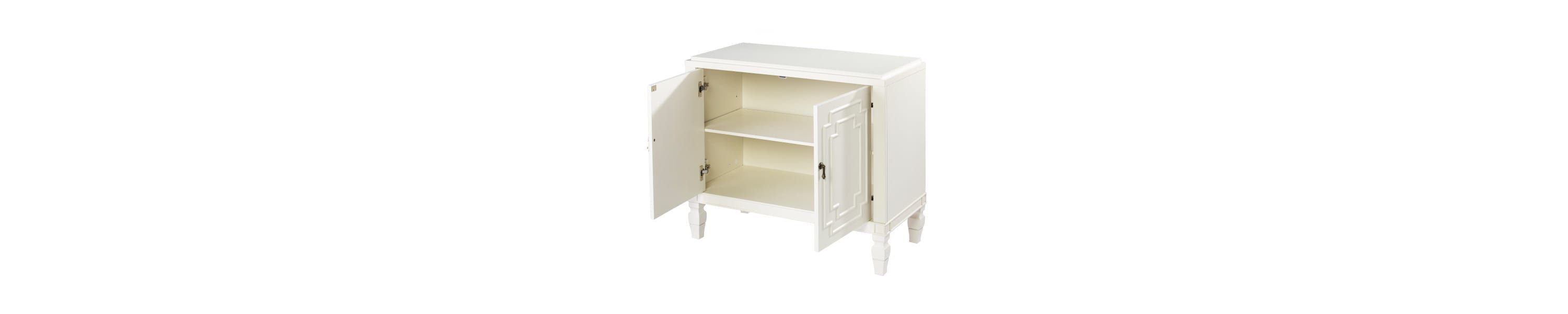 Tropman Antique White Double-Door Accent Cabinet
