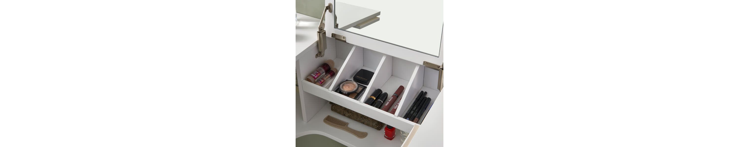 Wall Mount Ledge w/ Vanity Mirror