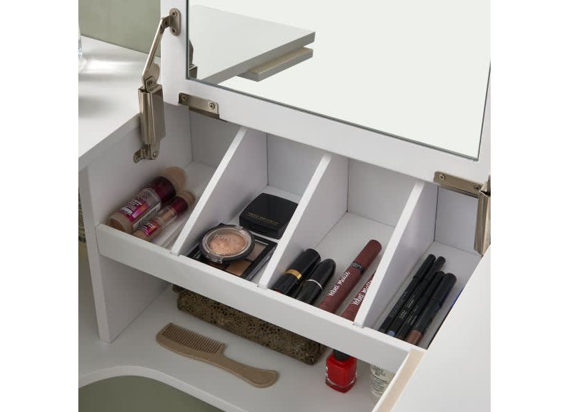 Wall Mount Ledge w/ Vanity Mirror