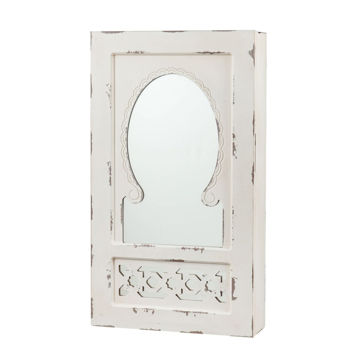 Gilmore Shabby Chic Wall Mount Jewelry Mirror