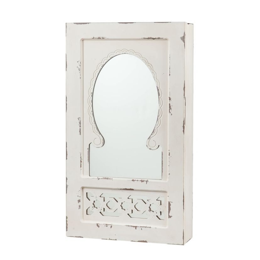 Gilmore Shabby Chic Wall Mount Jewelry Mirror
