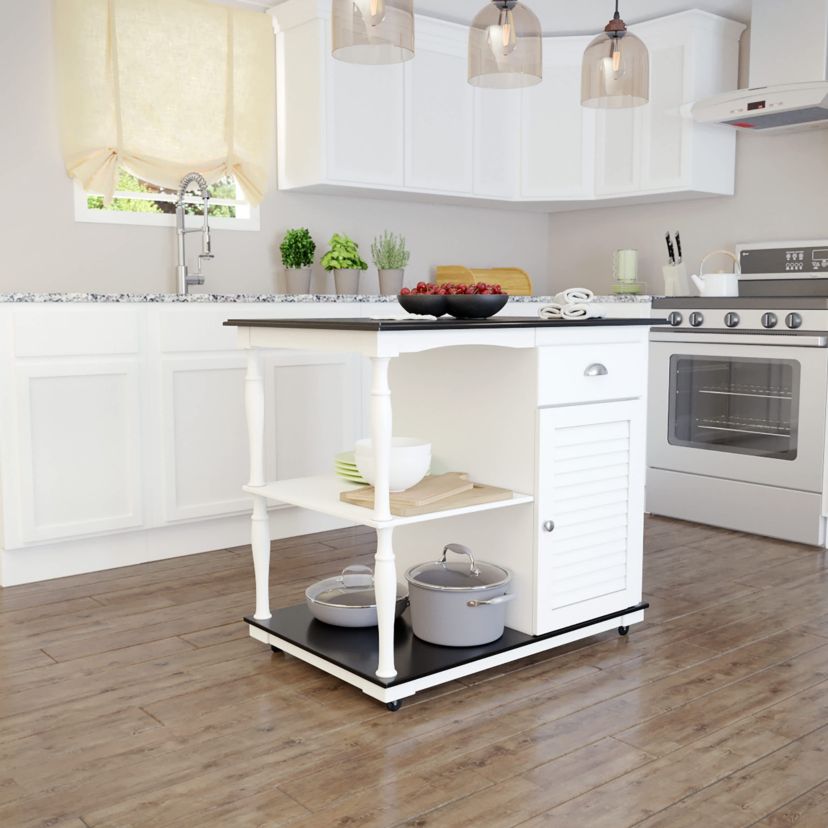 Muxlow Rolling Kitchen Island w/ Storage