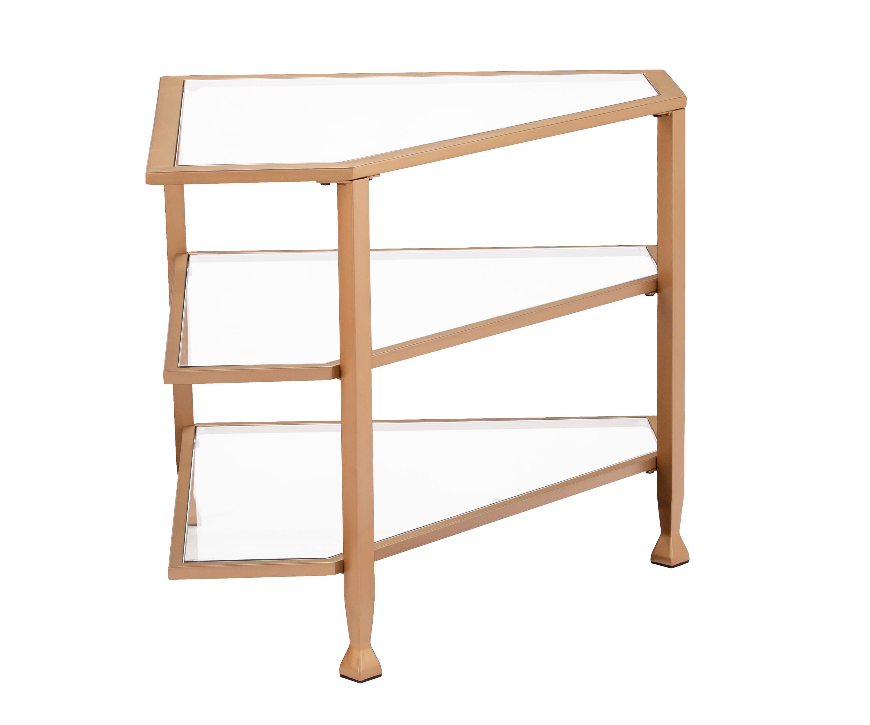 Jaymes Metal/Glass Corner TV Stand