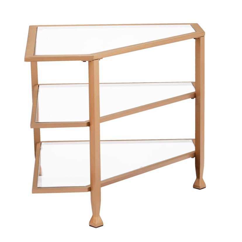 Jaymes Metal/Glass Corner TV Stand
