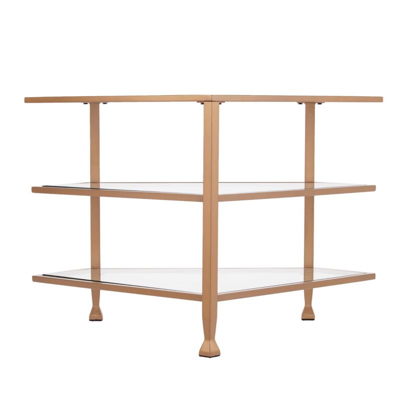 Jaymes Metal/Glass Corner TV Stand