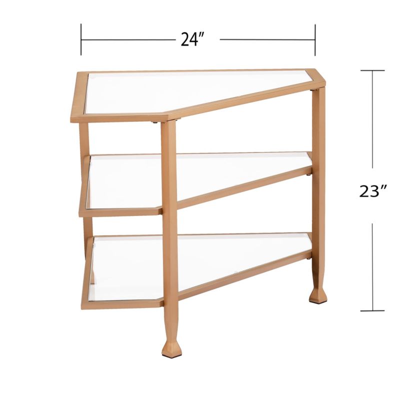 Jaymes Metal/Glass Corner TV Stand