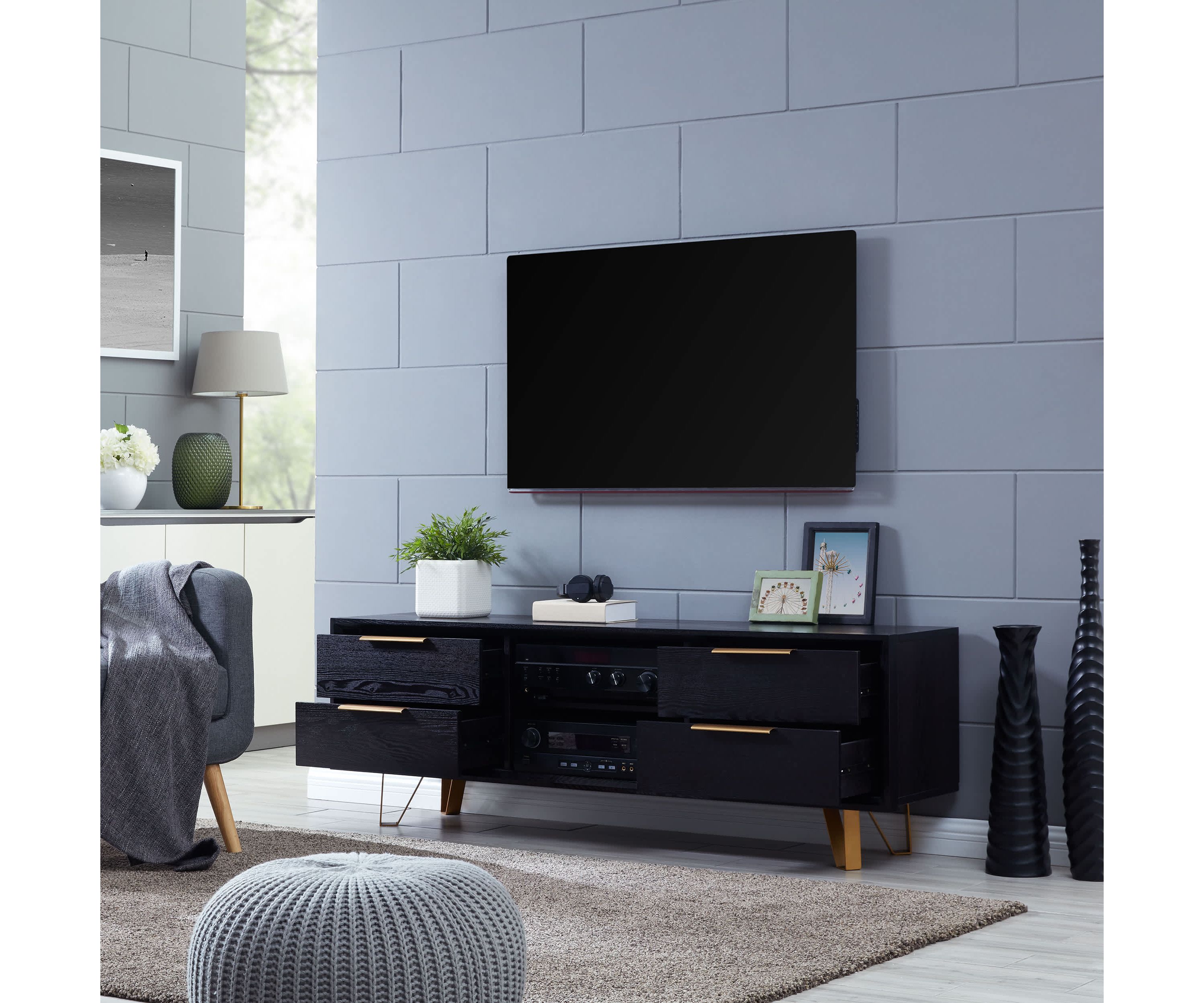Malone Black Entertainment Console