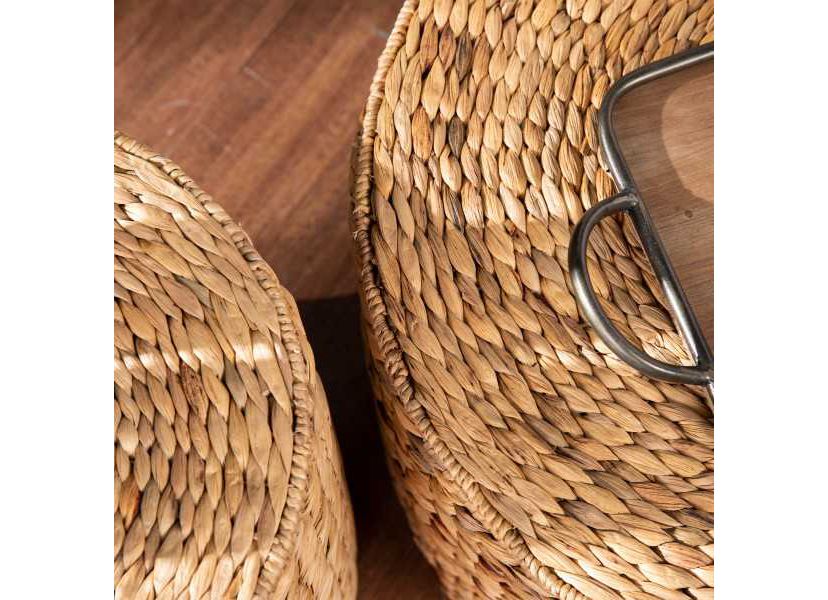 Satalia Round Water Hyacinth Storage Tables – 2 Piece Set