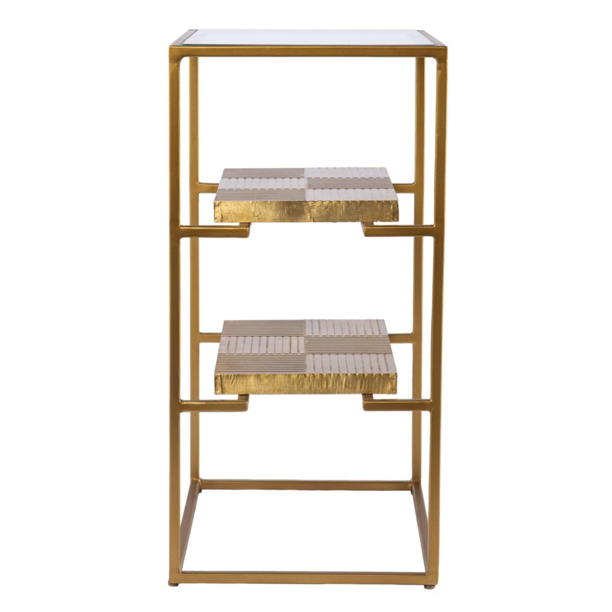 Penketh Glass-Top End Table w/ Storage