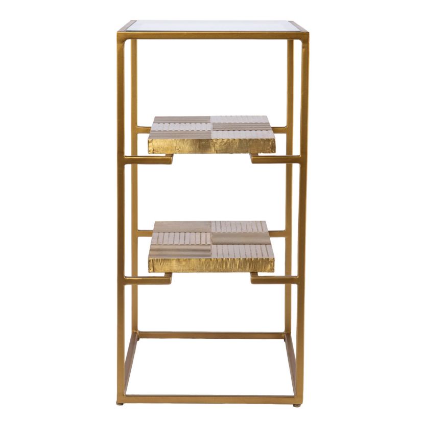 Penketh Glass-Top End Table w/ Storage