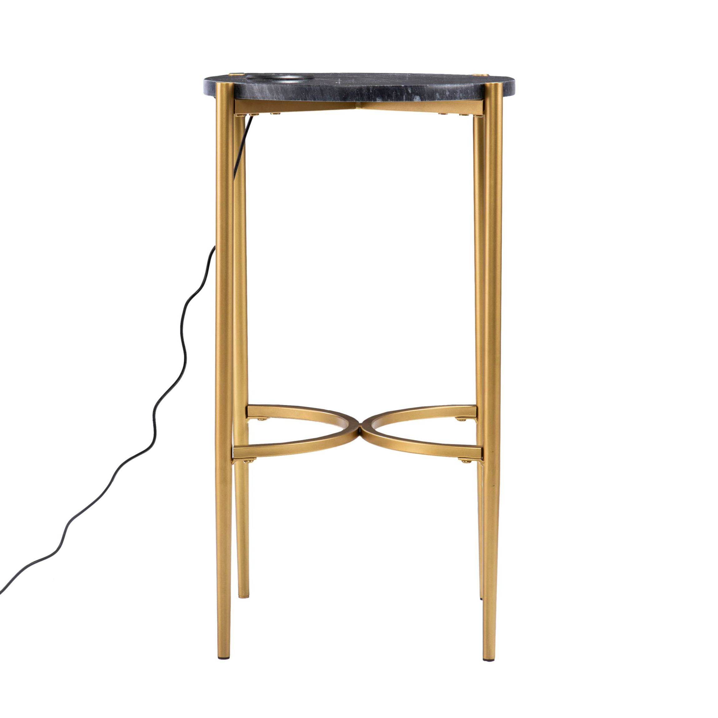 Clarvin Side Table w/ Wireless Charging Station