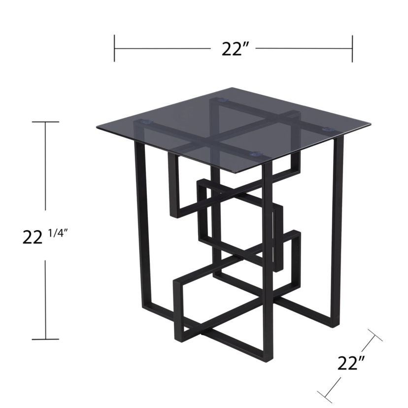 Clanlin Glass-Top Accent Table