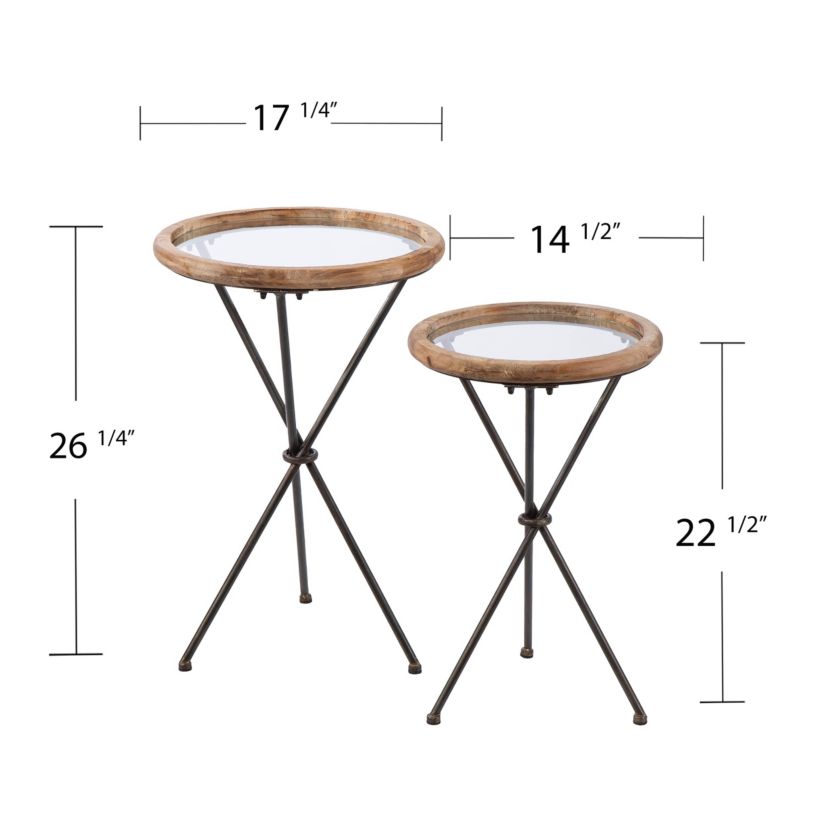 Crellon Glass-Top Accent Tables – 2 Piece Set