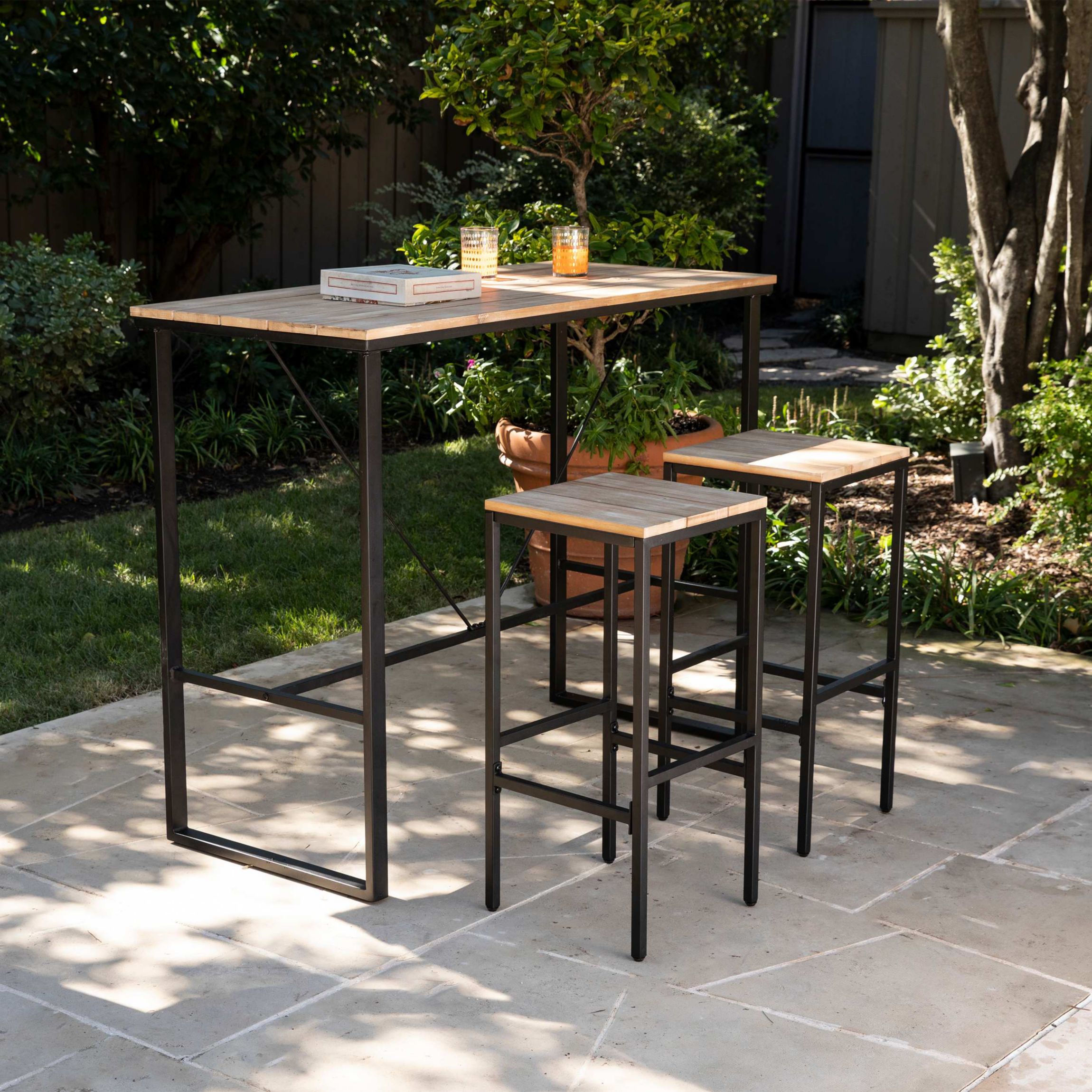 Venallo 3 Piece Indoor/Outdoor Space Saving Bar Set