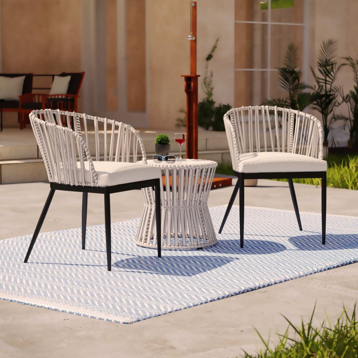 Melilani Outdoor Chairs w/ Cushions – 2 Piece Set