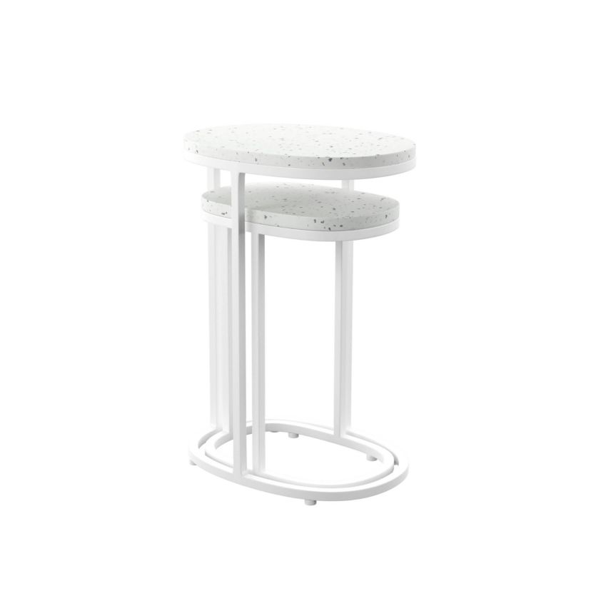 Vicanno Terrazzo Outdoor Nesting Tables – 2 Piece Set