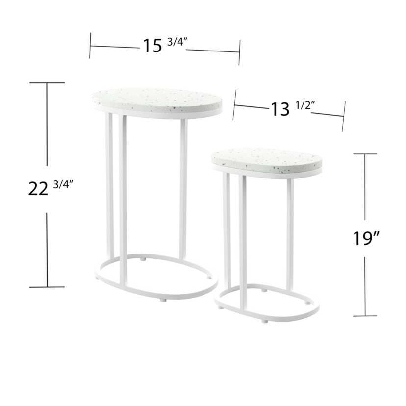 Vicanno Terrazzo Outdoor Nesting Tables – 2 Piece Set
