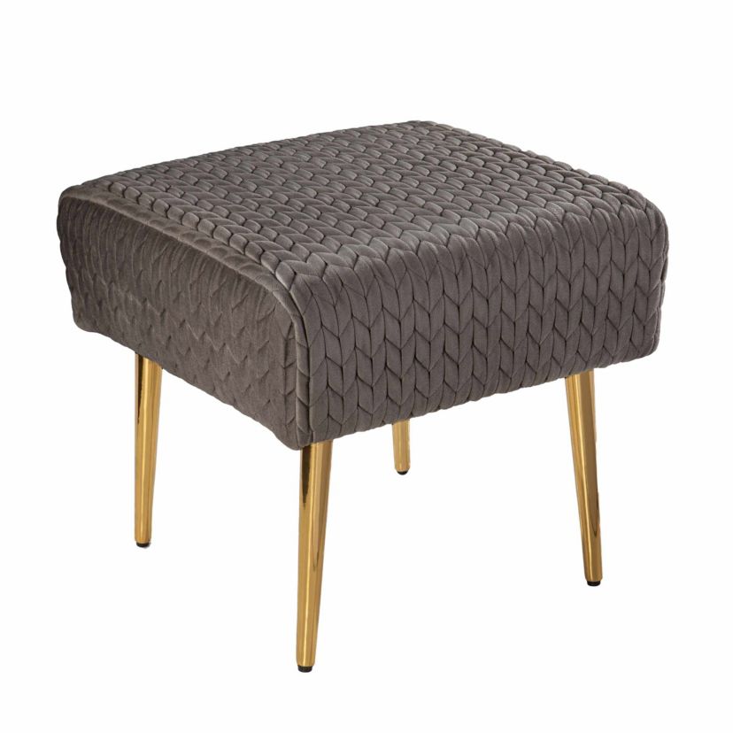 Medlana Woven Upholstered Ottoman