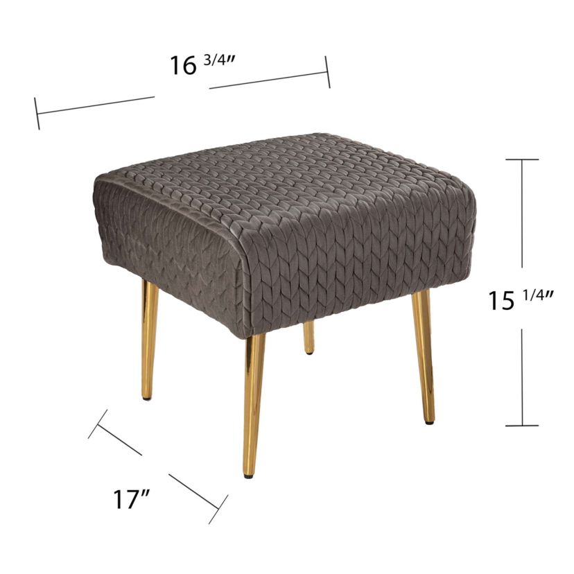 Medlana Woven Upholstered Ottoman