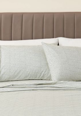 Premium Comforts Striped Microfiber Sheet Set, Blue, Queen