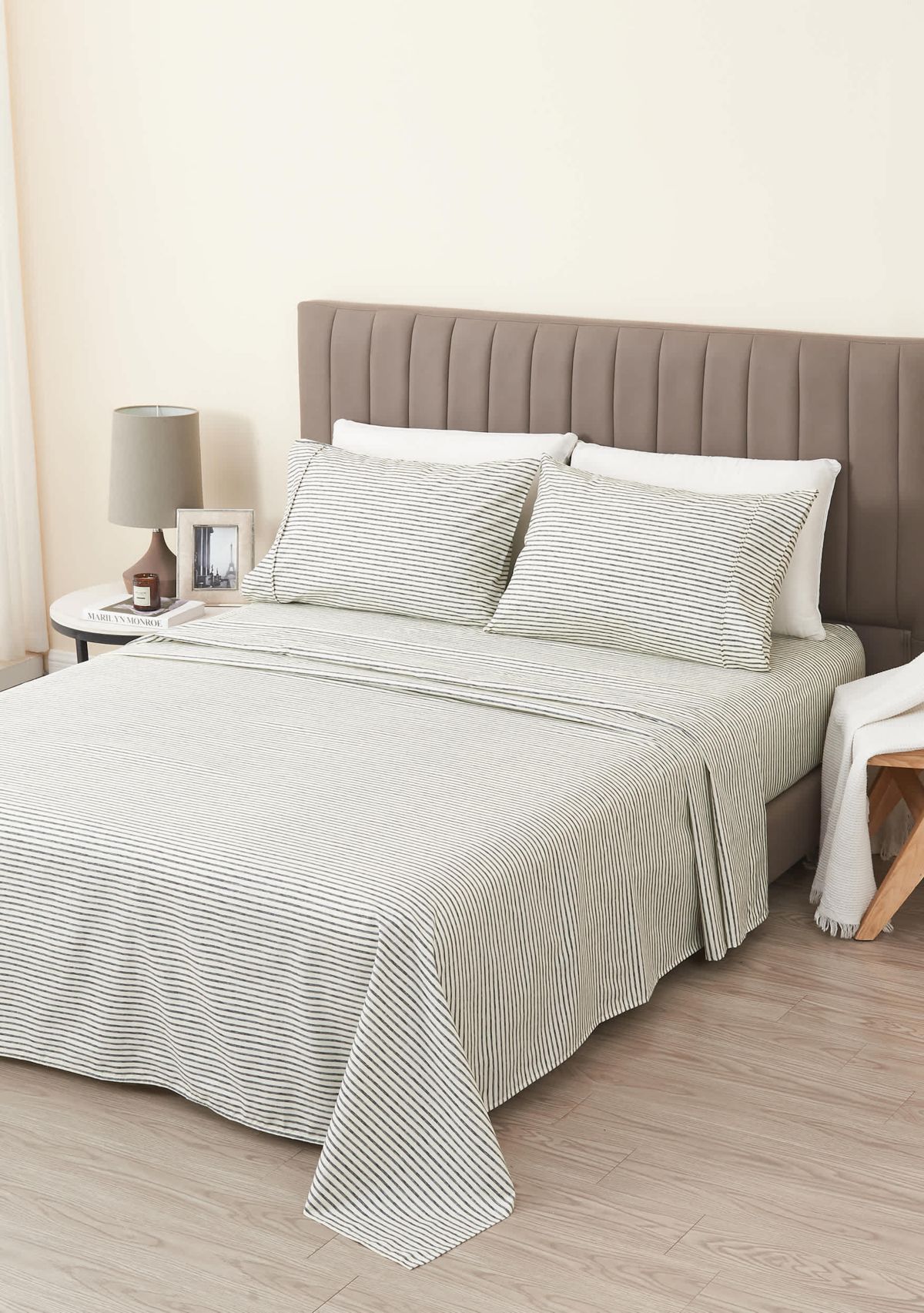 Striped Microfiber Sheet Set