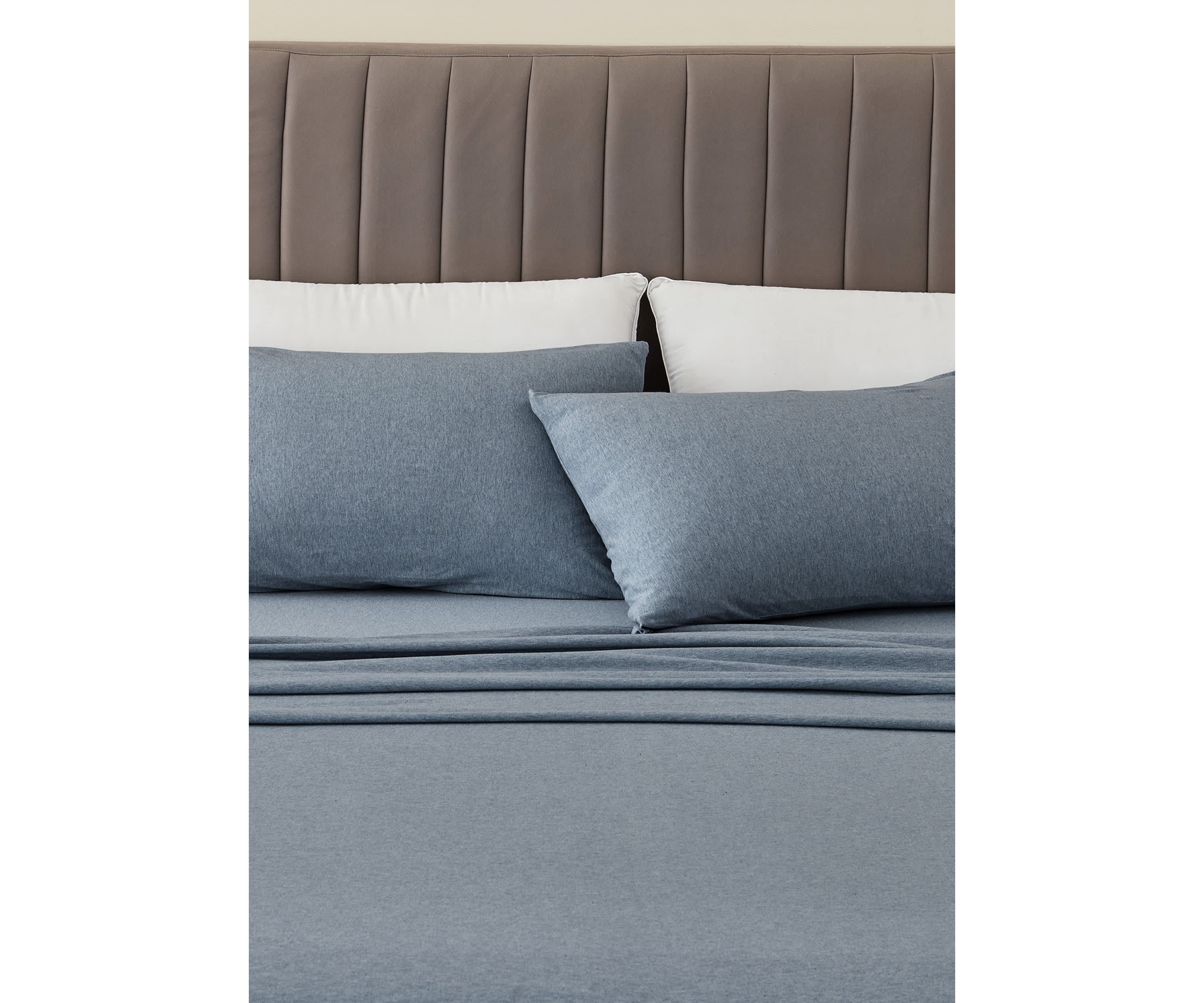 Heathered Melange T-shirt Jersey Knit Cotton Sheet Set